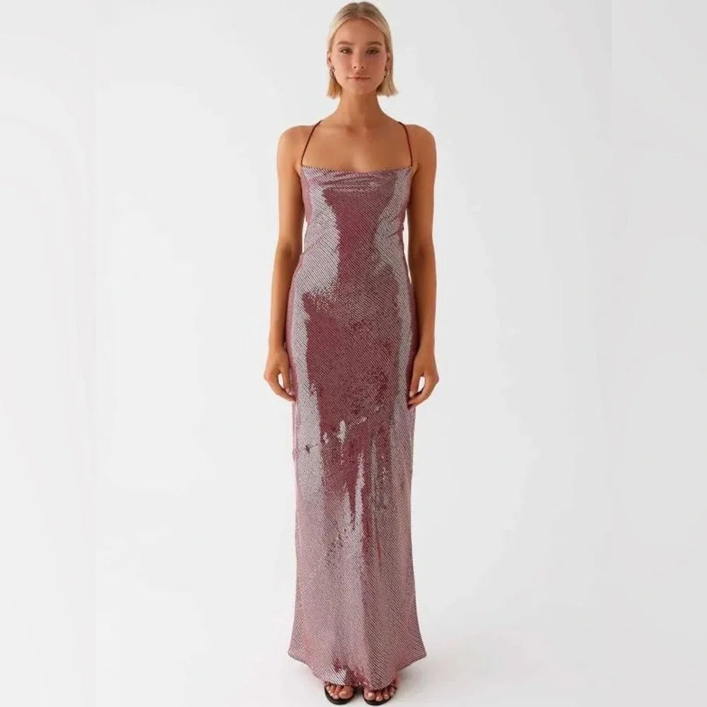 Peppermayo - Jada Sequin Maxi Dress - Red - Picture 3 of 4